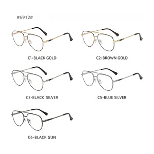 <span class=keywords><strong>Gafas</strong></span> con Doble Puente y Protección Anti-Luz Azul para <span class=keywords><strong>Hombre</strong></span>, Estilo Piloto Metálico, para Viajes y Ocio, con Graduación Personalizada para Miopía - Product Image 4