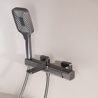 Aideal Salle de bain 2 fonctions Pistolet de douche brossé Baignoire en métal Mélangeur chaud et froid Ensemble Système de douche