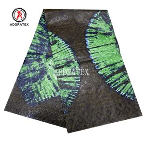 Tissus imprimés africains Adire en polyester, <span class=keywords><strong>Bazin</strong></span> Riche avec gaufrage, fabrication directe, logo personnalisé, prix bas, imprimés nigérians - Product Image 1