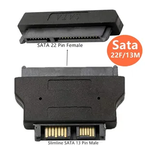 Slimline SATA Adapter Serial ATA 7+15 22pin Female to Slim 7+6 13pin Male Adapter for Desktop Laptop HDD CD-ROM Hard Disk Drive