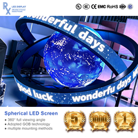 Écran sphérique LED RX 360 degrés, design sans soudure, P2.5, écran globe LED intérieur, mur vidéo, signalisation numérique, scènes commerciales