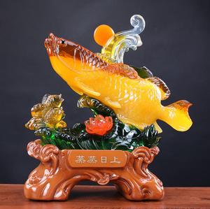 รูปปั้นปลาเรซิ่น <span class=keywords><strong>Liu</strong></span> LI สำหรับตกแต่งห้องนั่งเล่น ของตกแต่งตามหลักฮวงจุ้ย - Product Image 2
