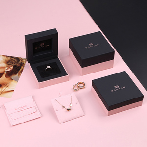 Boyang Square Lid and Base Pink Necklace <b>Earring</b> Bracelet Ring Jewelry <b>Gift</b> <b>Box</b> Packaging - Product Image 2