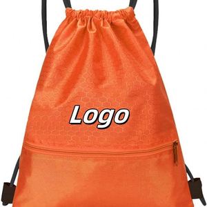 Custom Eco-Friendly Travel Essential <b>Backpack</b> Durable Waterproof Polyester <b>Drawstring</b> PU Screen Print Fashion Daily Portable - Product Image 2