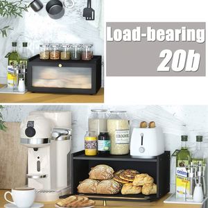 กล่องเก็บขนมปังไม้ไผ่สีดำขนาดใหญ่ทันสมัยพร้อมหน้าต่าง - Product Image 6