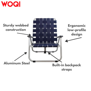 Silla plegable de playa Woqi, tela Oxford azul oscuro, silla portátil ligera para exteriores, para camping y uso en la playa. - Product Image 5