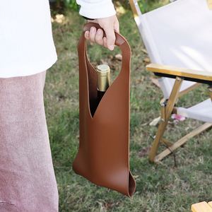 Stocked 5 Colors Durable Pu Leather Bottle Holder Portable Gifts Bag Champagne Wine <b>Beer</b> Welcome Promotional Party Use - Product Image 3