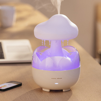 Diffuseur d'arômes Cloud Rain 2024, 230 ml, bruit blanc de pluie, aromathérapie, télécommande, lumière colorée, ajouter de l'huile essentielle