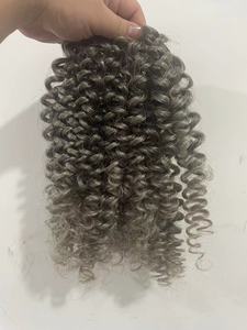 <span class=keywords><strong>Queue</strong></span> <span class=keywords><strong>de</strong></span> <span class=keywords><strong>cheval</strong></span> afro courte et volumineuse, style afro-américain, en cheveux humains gris argenté, 120g, 10 pouces - Product Image 6