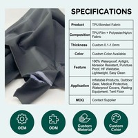 Tela Recubierta de TPU Ligera, Ecológica, de Doble Cara y Color Personalizado para Parques Acuáticos y Equipo de Exterior
