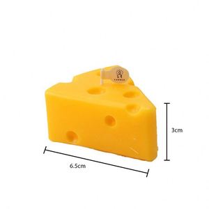 Vela artística perfumada hecha a mano con forma de queso, linda vela de cera amarilla con 1 mecha para decoración del hogar - Product Image 3