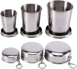 Hot Sale Stainless Steel Water Camping Mug Foldable <b>Cups</b> Shot Glass Expandable Drinking <b>Cup</b> for Travel/Hiking/<b>Picnic</b> - Product Image 3