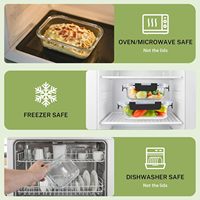 Bestseller - Ensemble de 8 boîtes à lunch en verre borosilicate de haute qualité - Design minimaliste moderne - Compatible avec le micro-ondes - Compatible avec le réfrigérateur - Pour adultes