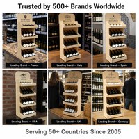 Étagère de présentation en contreplaqué sur mesure à 5 niveaux pour magasin de vins, étagère en bois sur pied, montage facile, présentoir de point de vente, certifié FSC