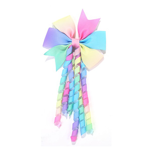 Elastici per capelli per bambine <span class=keywords><strong>con</strong></span> graziosi motivi a cartoni animati, decorazioni a fiocco arrotolato e design a costine - Product Image 2
