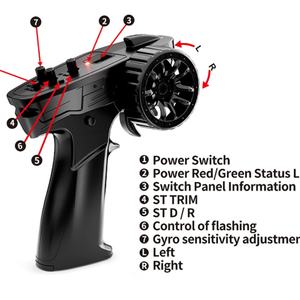 Coche RC de Derrape Remo Hobby 1411 a Escala 1:14, 2.4Ghz RTR con 4WD, 40 km/h, ESC Impermeable y Servo de Alto Torque para Derrapes y Carreras (Motor Escobillado) - Product Image 5