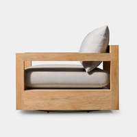 Meubles de jardin modernes en teck, balançoire de jardin en bois, chaise de jardin, canapé de jardin en bois massif, canapé pivotant de patio en bois massif