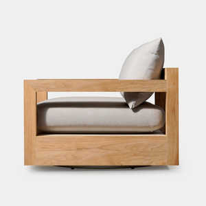 आधुनिक उद्यान फर्नीचर सागौन की लकड़ी का उद्यान झूला लकड़ी की कुर्सी आँगन उद्यान सोफा ठोस लकड़ी आँगन कुंडा सोफा - Product Image 6