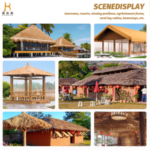 Chất Lượng Cao Không Thấm Nước Reed Thatch Tổng Hợp Palm Nhân Tạo Rơm Lúa Mì Mái Nhà Gazebo Mái Thatch - Product Image 6