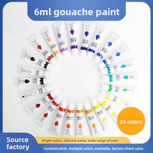 Peinture <span class=keywords><strong>Gouache</strong></span> 24 Couleurs – Lot de 6 ml chacune en Tubes Aluminium-Plastique – Non Toxique – Idéal pour l'Art sur Papier/Verre pour Étudiants - Product Image 1