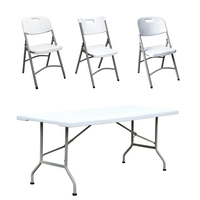 Table pliante d'extérieur Table à tréteaux en plastique pour pique-nique fête mariage
