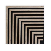 Panneau acoustique en bois ondulé organique 600x600mm, design géométrique moderne en forme de S, Akupanel 3D, design sensible au toucher pour les hôtels, les salons