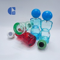 Botella de Perfume de Alta Gama de 100 ml, Colorida, Vacía, con Pulverizador y Tapa de Bola, Fabricante de Botellas de Fragancia Únicas