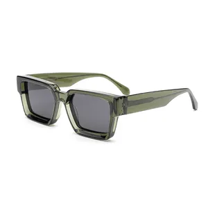 Luxury Sun Glasses Custom Logo Funky Square Thick Acetate Frame Fashion Sunglasses