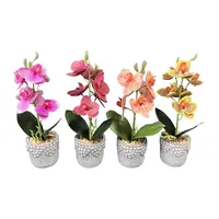 Дешево, новый стиль, домашний декор, Искусственные бабочки на ощупь, цветок орхидеи в горшке, искусственные орхидеи, растения в горшке