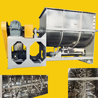 Mélangeur à ruban horizontal automatique 304 316L finition sanitaire, agitateur en U à chauffage électrique par bain-marie pour amidon, cacao, protéines