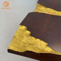 Ensemble de table à manger de luxe Empire Boca Do Lobo, 8 chaises en acier inoxydable doré, bois massif, design moderne pour la maison, les hôtels, les bars
