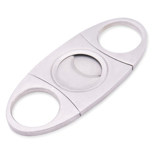 Cortador de cigarros de acero inoxidable, herramienta portátil para cigarros de doble hoja, forma redonda para accesorios para fumar - Product Image 1