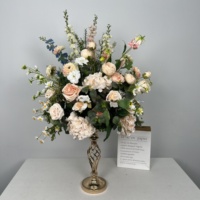Bouquet de roses en cascade de luxe, arrangement de fleurs en soie, décoration de table de mariage, décoration de fête à domicile, boule de fleurs artificielles