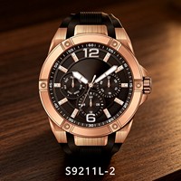Montre à quartz multifonction pour homme, boîtier en acier inoxydable, bracelet en silicone souple, montre-bracelet de sport