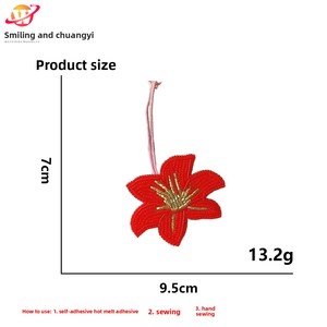 Nuovi accessori per fiori con perline in PVC borsa portachiavi in PVC con ciondolo piccola fragranza tessuto toppe per abbigliamento - Product Image 6