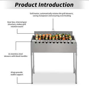 HDCB11 Barbecue Tradizionale Greco-Cipriota a Carbone con Motore Girarrosto e Spiedini per <span class=keywords><strong>Kebab</strong></span>, Griglia da Cipro - Product Image 2