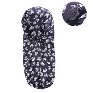 Bandeaux et bonnets de luxe de créateur, <span class=keywords><strong>bonnet</strong></span> long en satin pour cheveux longs, <span class=keywords><strong>bonnet</strong></span> pour tresses dreadlocks avec bouton-pression - Product Image 3
