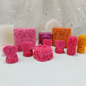 3D ซิลิโคนแม่พิมพ์แฮน<span class=keywords><strong>ด</strong></span>์เมดเทียนหอมระเหยสบู่ช็อคโกแลตรักกุหลาบของขวัญวันวาเลนไทน์ทำ - Product Image 4