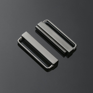 Hebilla de cinturón metálica de doble punta, 50 mm de diámetro interior, plateada y negra, accesorio de bricolaje - Product Image 3