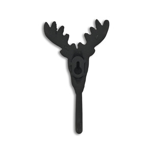 HMS 3 gancio a muro cervo cervo in ghisa nera a un solo livello per la casa per la cucina bagno soggiorno per asciugamani abbigliamento gioielli - Product Image 5