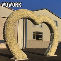 Arche de mariage en forme de cœur illuminée par LED WOWORK 2026 pour les événements décoratifs, location de scène