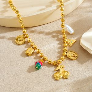 European American Bohemian Gold Plated Cherry Skull Pendant Necklace Zinc Alloy Charms Niche Fashion Jewelry - Product Image 2