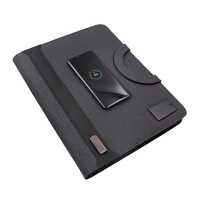 Regalos Personalizados, Bloc de Notas con Carga Inalámbrica, Carpeta Multifuncional de Cuero PU con Banco de Energía y Memoria USB