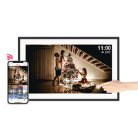 Pros FHD bingkai foto Digital 15.6 inci, bingkai foto Digital besar WiFi IPS HD layar sentuh terpasang di dinding untuk berbagi gambar Video