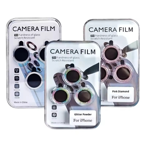 Protecteur d'objectif d'appareil photo pour <span class=keywords><strong>iPhone</strong></span> 16 15 Pro 14 Pro Max, film protecteur en verre trempé pour la caméra arrière du téléphone - Product Image 1