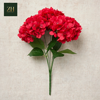 Buket Bunga Hydrangea Sutra Buatan 7 Tangkai dengan Batang Plastik untuk Dekorasi Pernikahan, Rumah, Hotel, dan Centerpiece