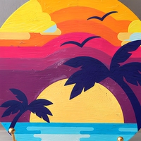 Kit de Peinture par Numéros DIY avec Motif Paysage Coucher de Soleil Imprimé, Style Moderne, pour Décoration Intérieure – Idéal comme Cadeau