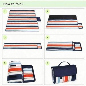 Manta de Playa y Picnic Extra Grande, Acrílica, Ligera, Resistente, Impermeable, Protección Solar, Portátil, con Bolsillo - Product Image 4