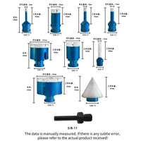Lot de 10 forets diamantés 5/8-11 de 6 mm et 8 mm, scie cloche en acier brasé sous vide pour béton, marbre, plastique, maçonnerie, marque CSD, garantie 1 an