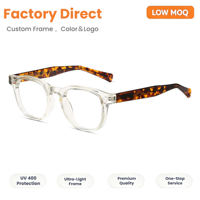 Monture de lunettes arrondie, protection contre la lumière bleue, verres PC haute définition, prêts pour la prescription, lunettes résistantes en TR